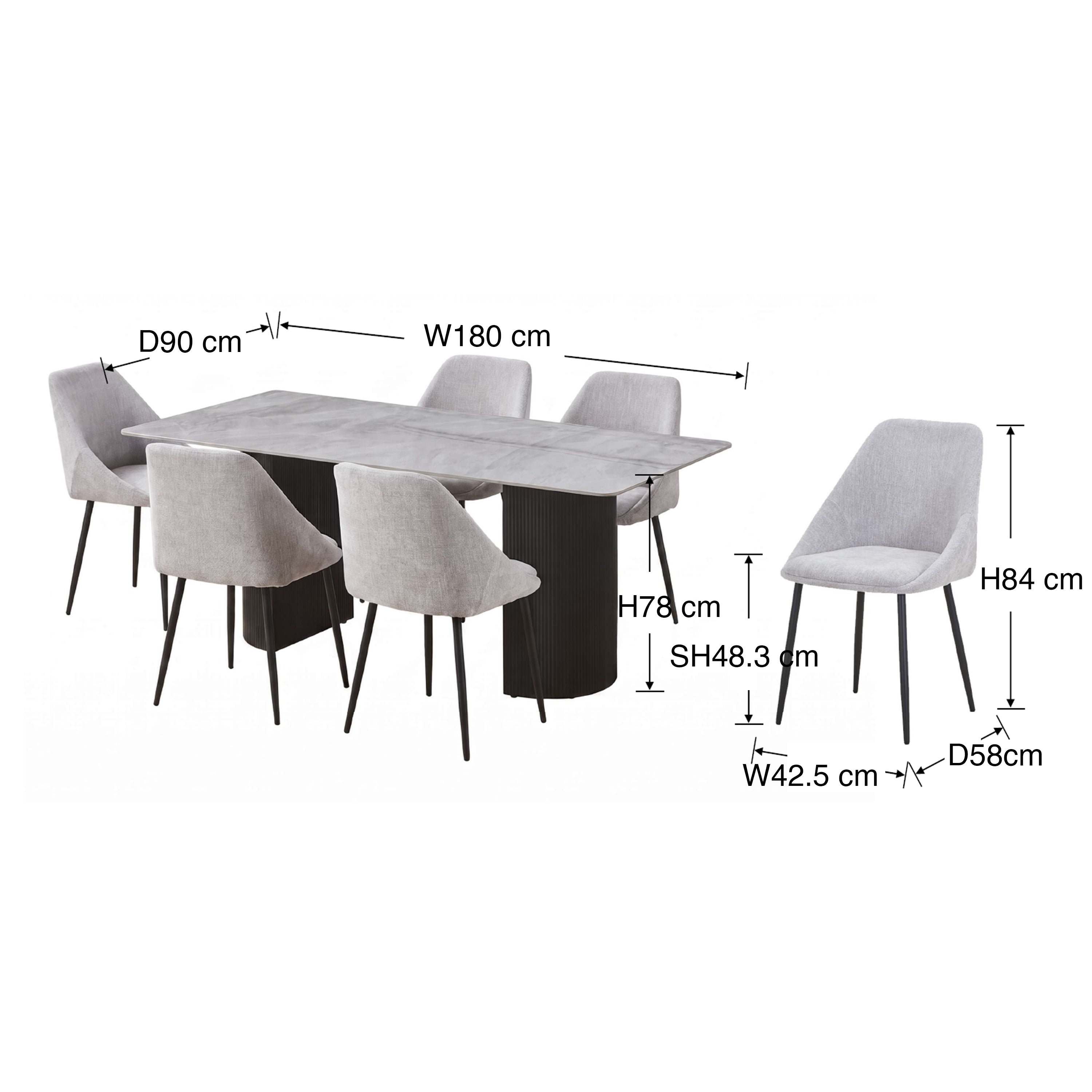 Eudora 6 Seater Dining Set