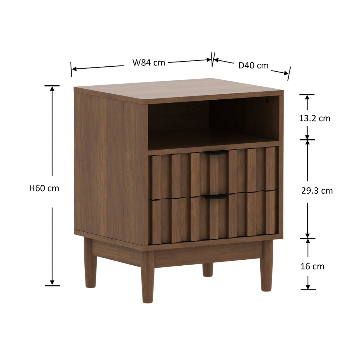 Yaco 2 Drawer Night Stand