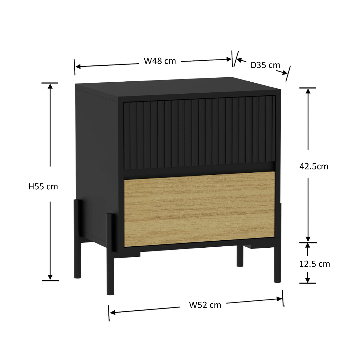 Kalmar 2 Drawer Night Stand
