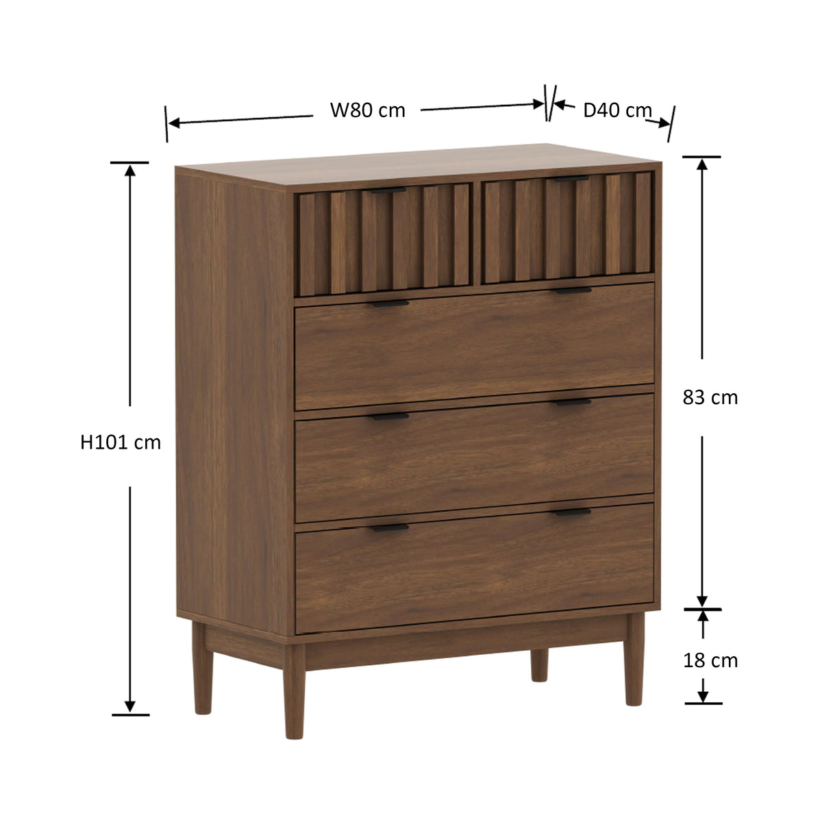 Yaco 2+3 Chest of Drawers