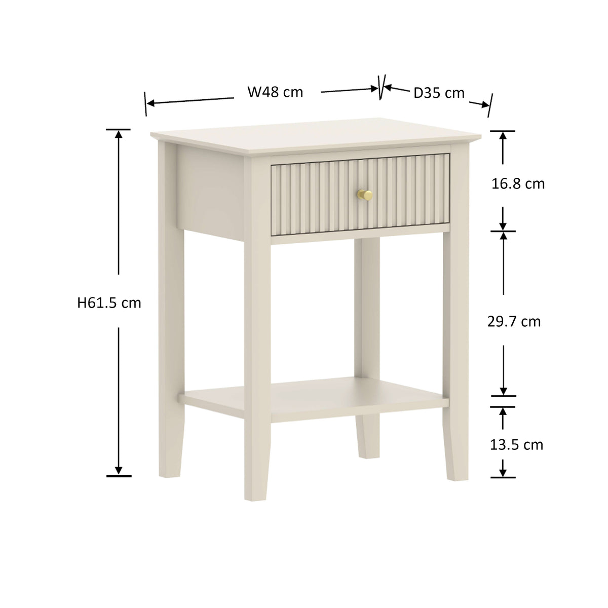 Prince Fluted Night Stand