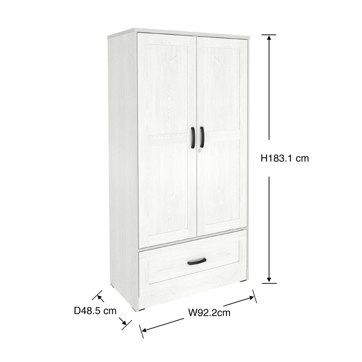 Bianca 2 Door Wardrobe