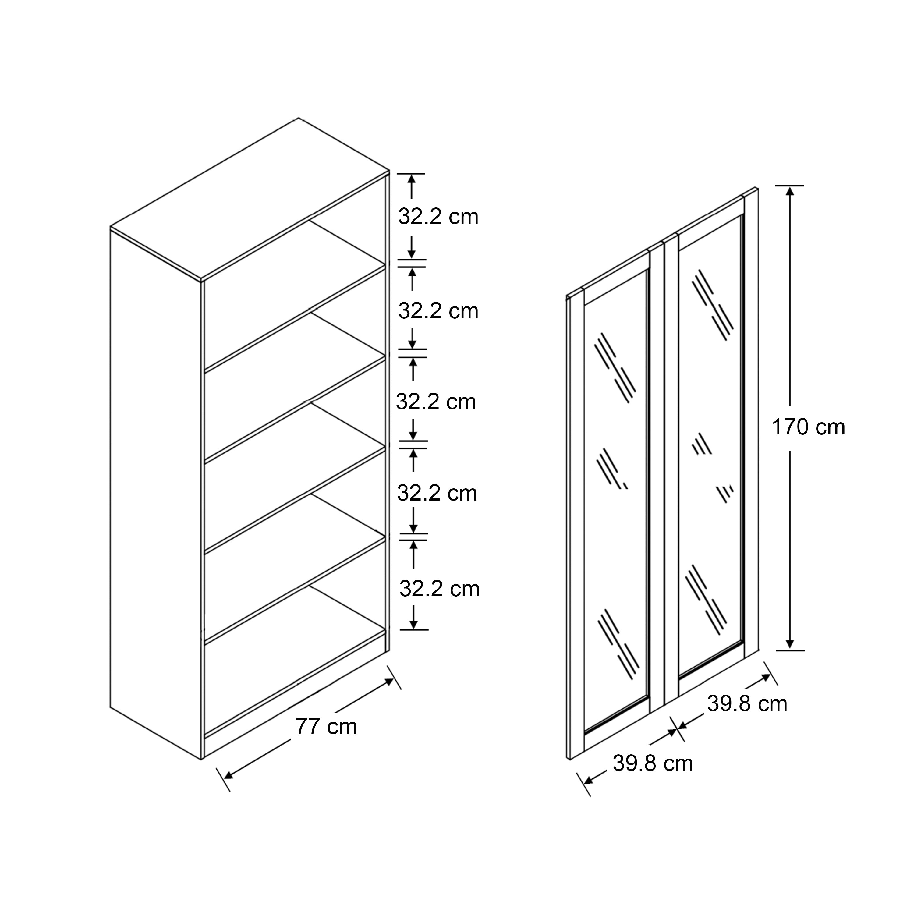 Randall 80cm Glass Door Display Cabinet