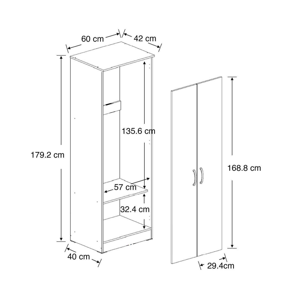 Josefa 2 Door Wardrobe