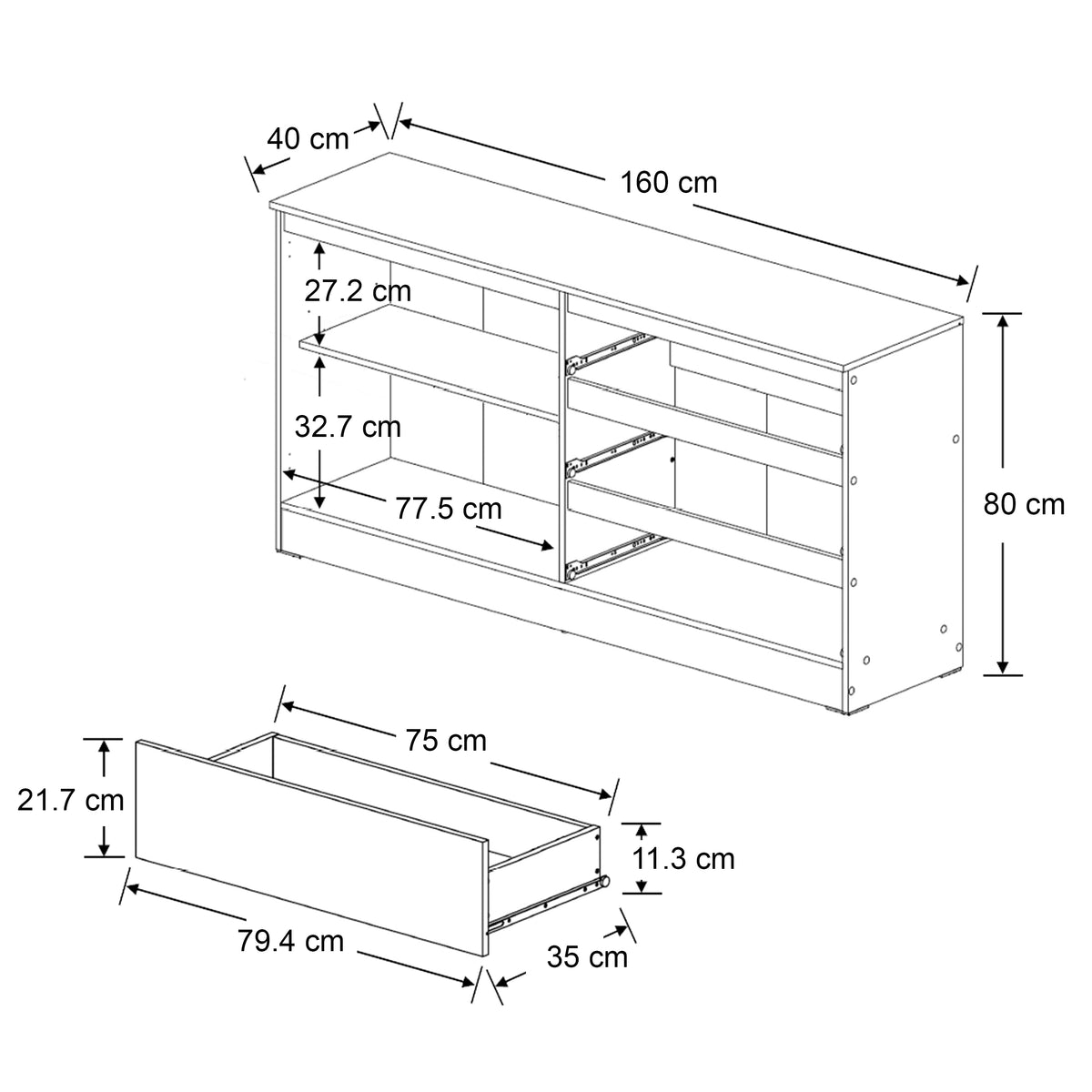 Nowel 160 cm Buffet