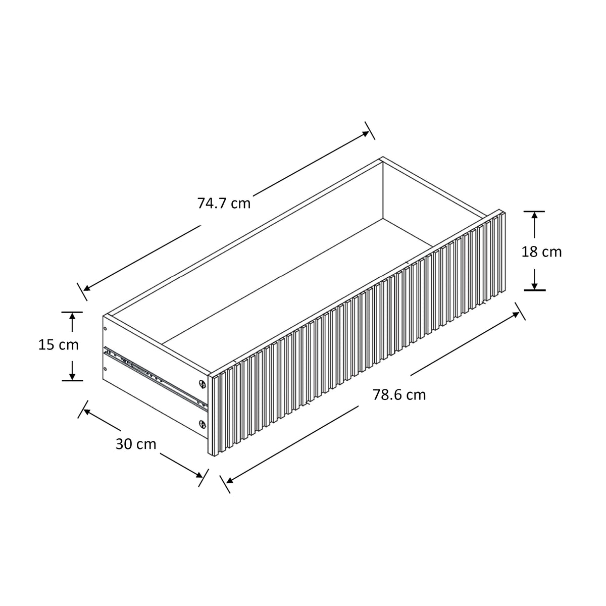 Prince Fluted 3 Chest of Drawers