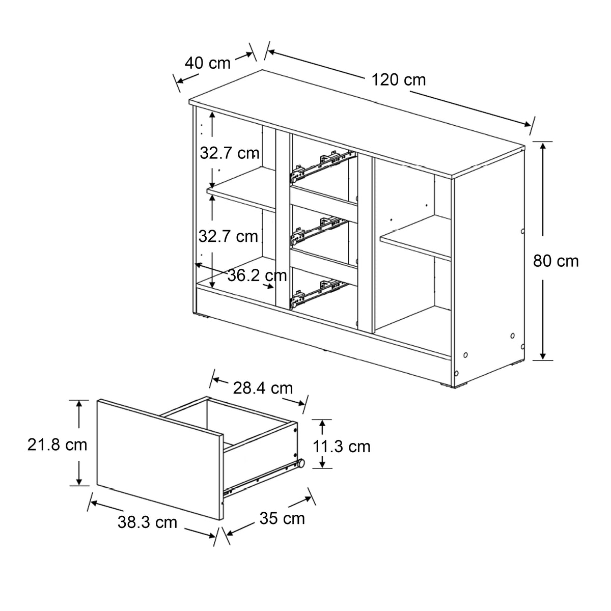 Nowel 120 cm Buffet