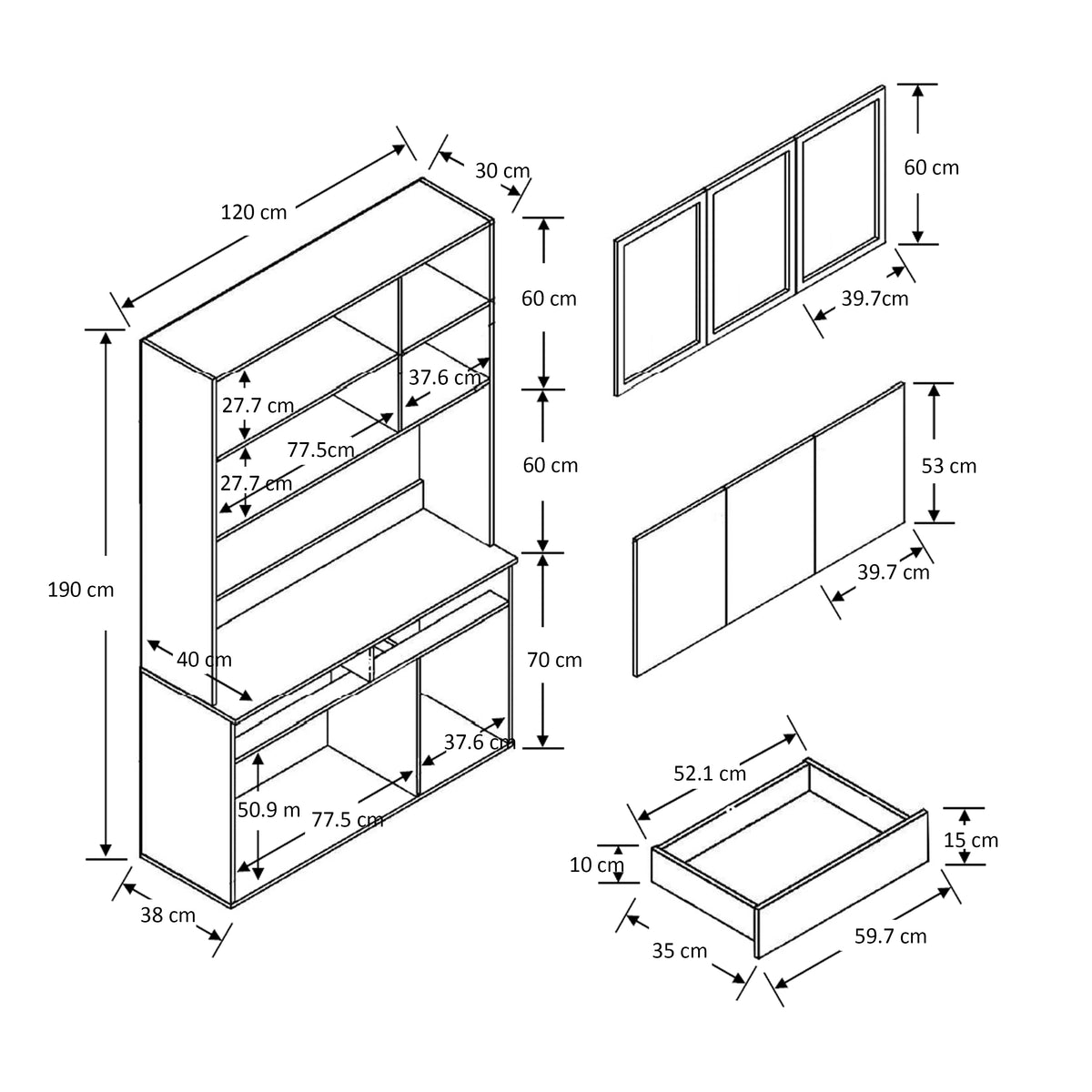 Elisia Pantry Cabinet with Glass