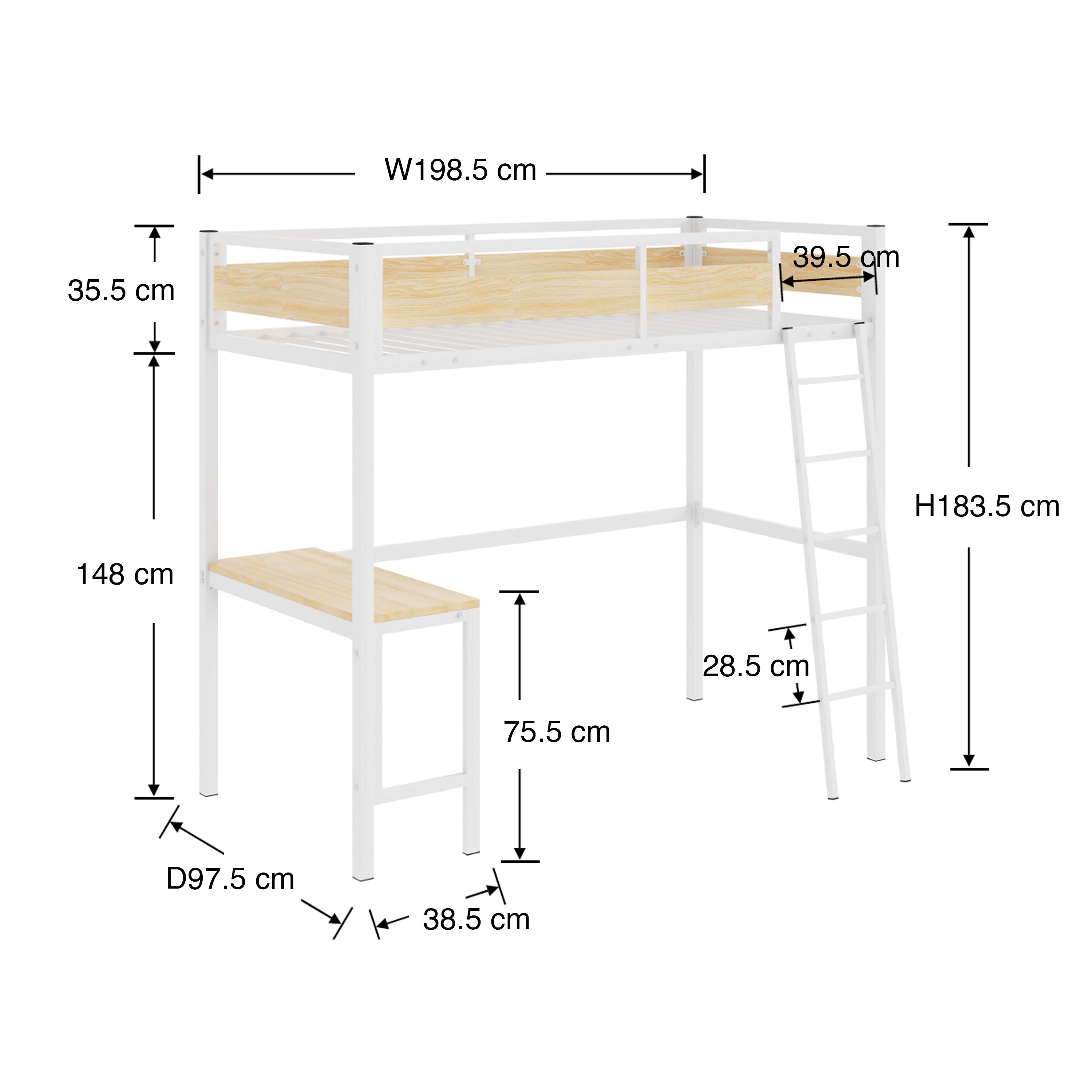 Maggie Bunk Bed with Desk