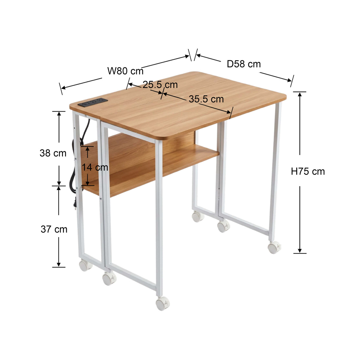 Meji Folding Table With Mini Console