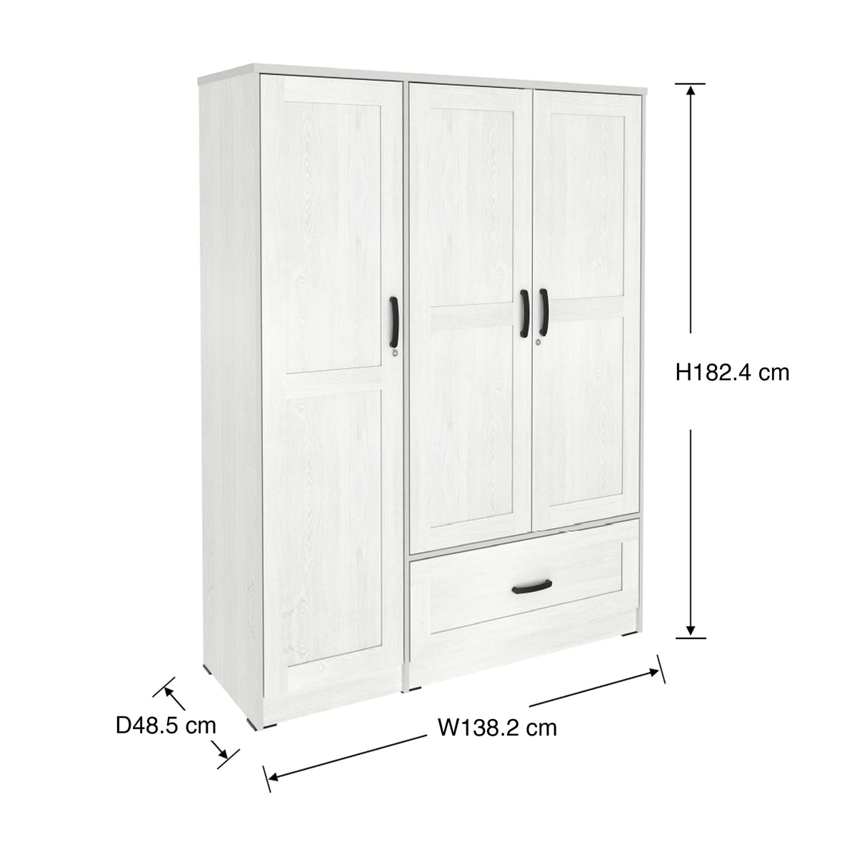 Bianca 3 Door Wardrobe