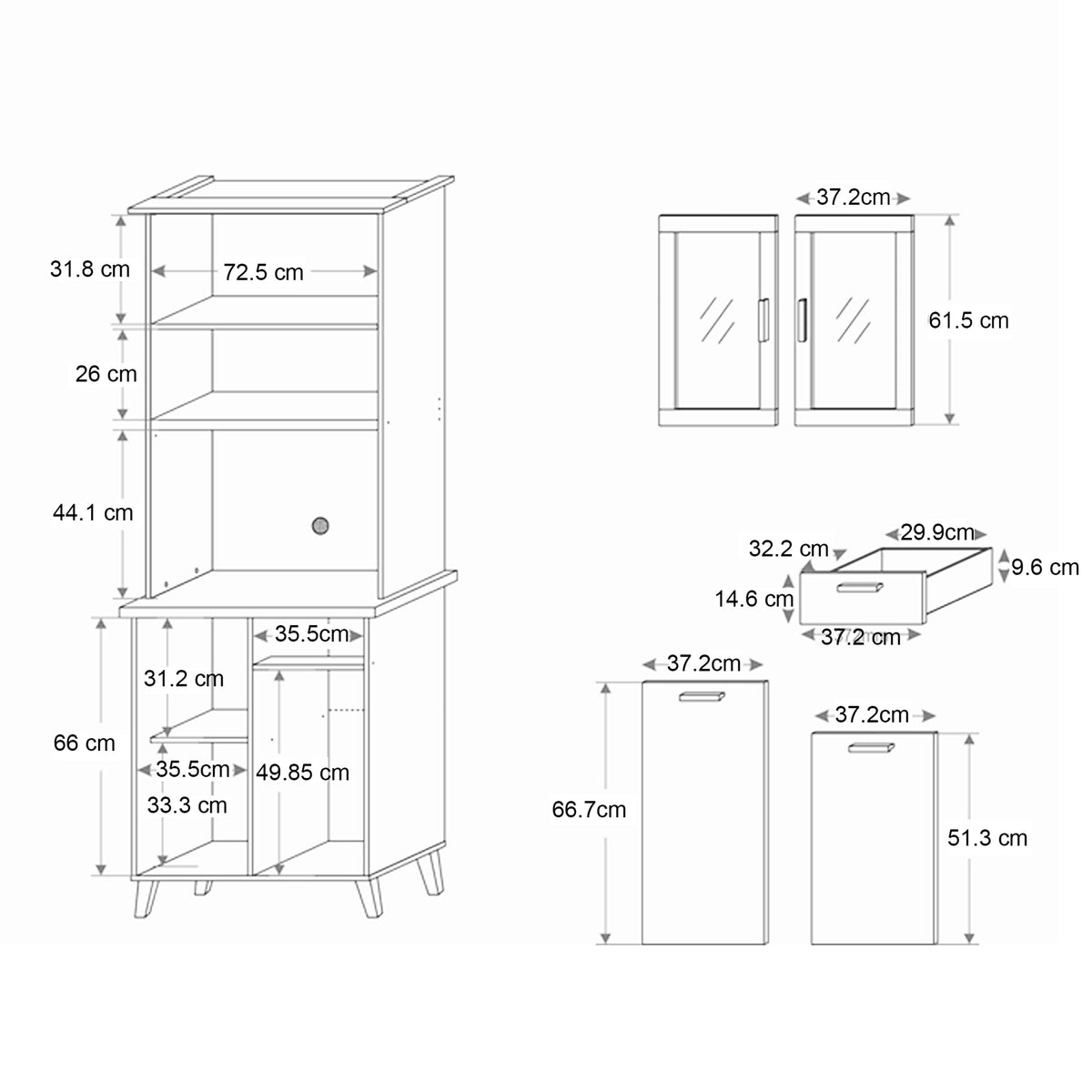 Merrick 2 Door Kitchen Cabinet