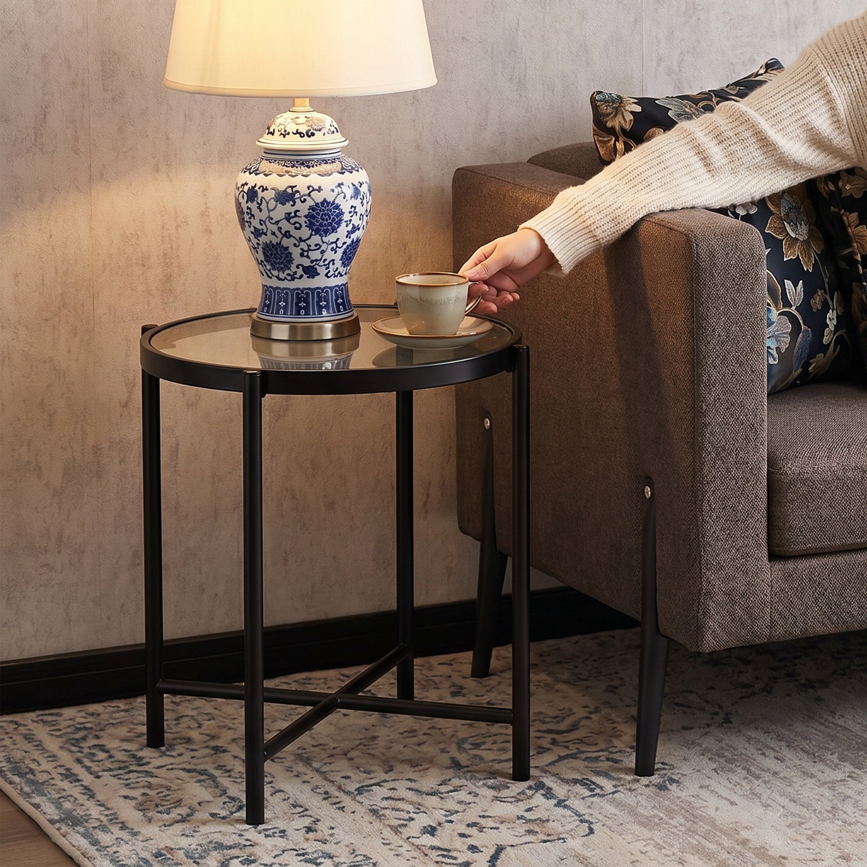 Livia Glass Side Table