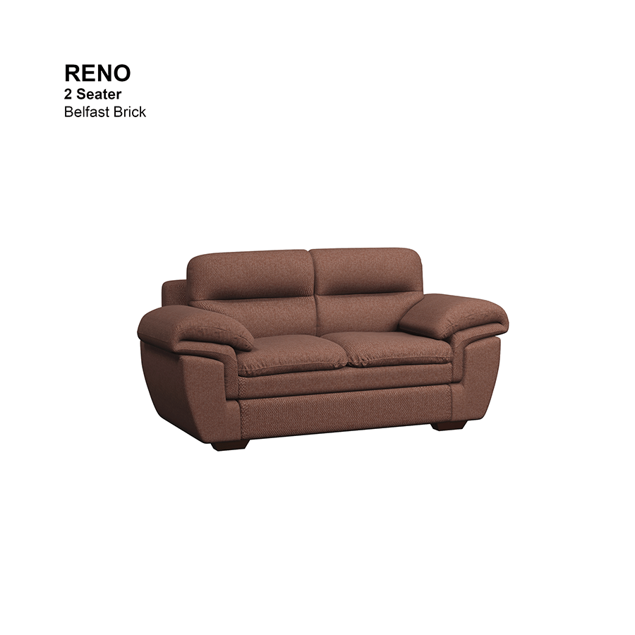 MORE RENO OPTIONS Reno 2 Seater Sofa Reno 2 Seater Sofa Fabric Belfast Brick Mandaue Foam