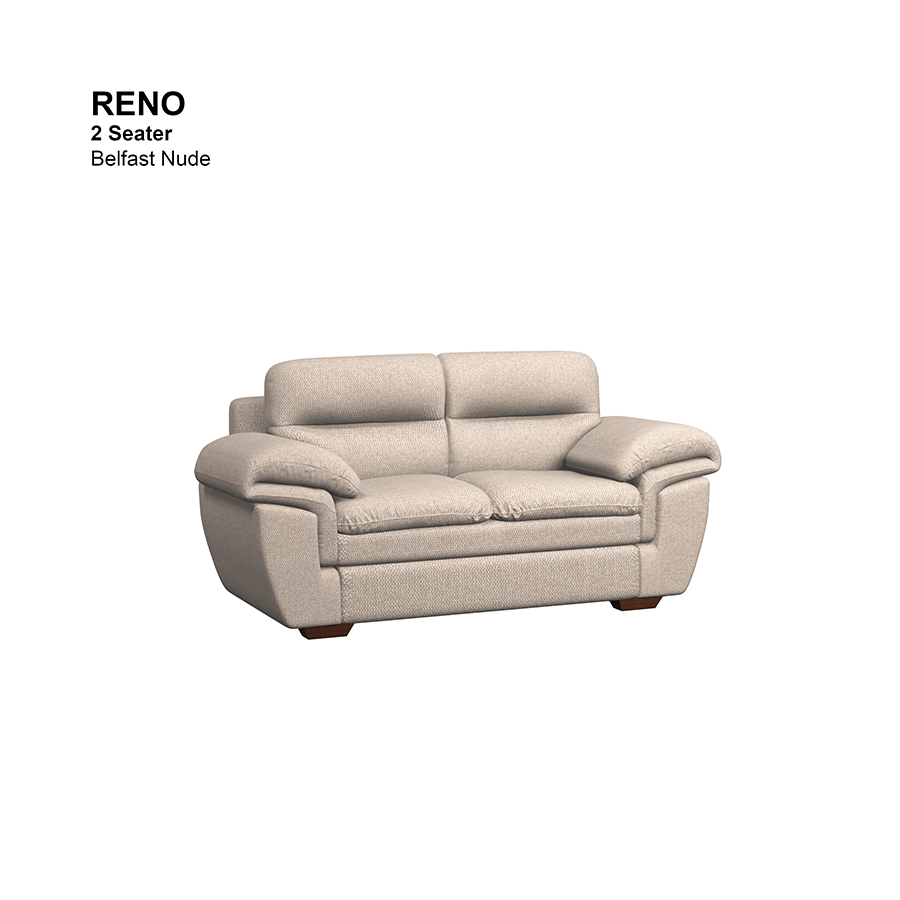 MORE RENO OPTIONS Reno 2 Seater Sofa Reno 2 Seater Sofa Fabric Belfast Nude Mandaue Foam