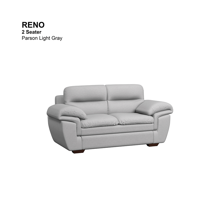 MORE RENO OPTIONS Reno 2 Seater Sofa Reno 2 Seater Sofa Fabric Parson Light Gray Mandaue Foam