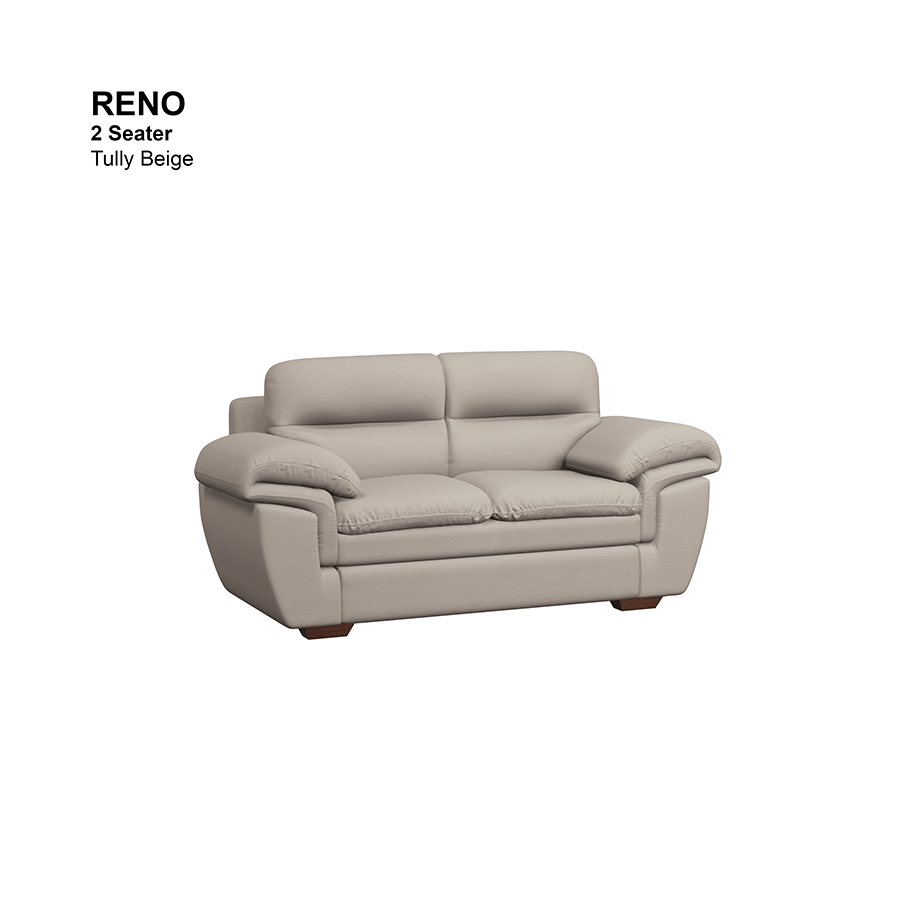 MORE RENO OPTIONS Reno 2 Seater Sofa Reno 2 Seater Sofa Leatherette Tully Beige Mandaue Foam
