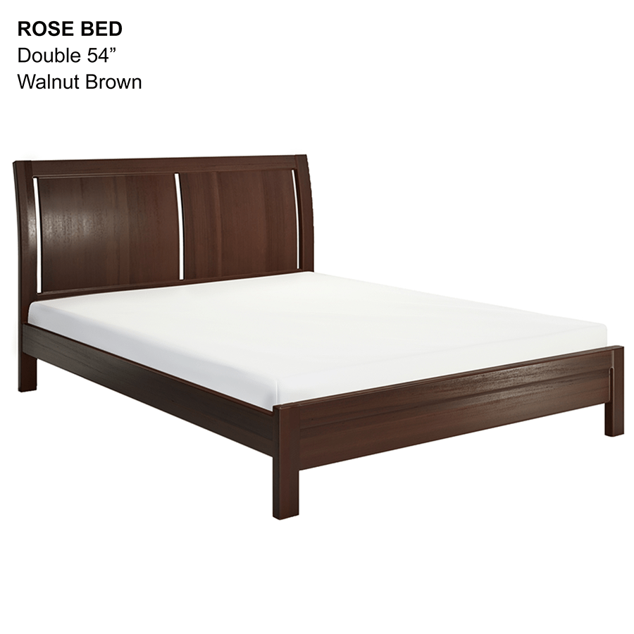 MORE ROSE OPTIONS Rose 54x75" Bed Rose 54x75" Bed Walnut Brown Mandaue Foam