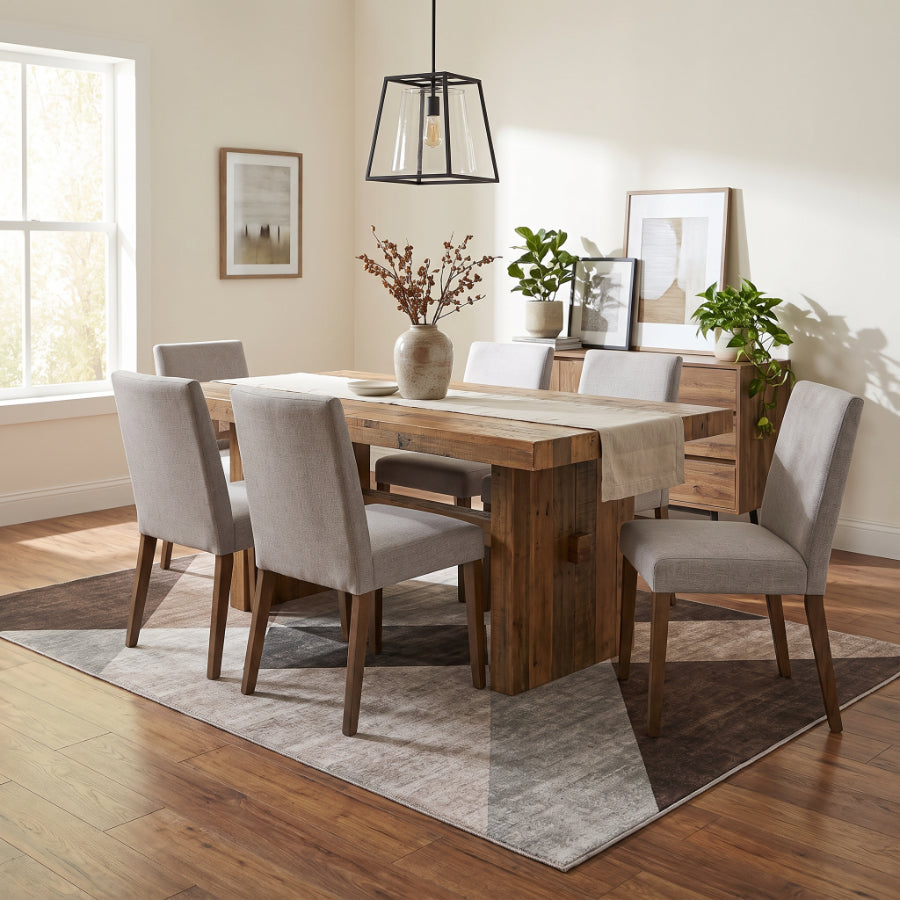 Asella Geo Brown Printed Rug