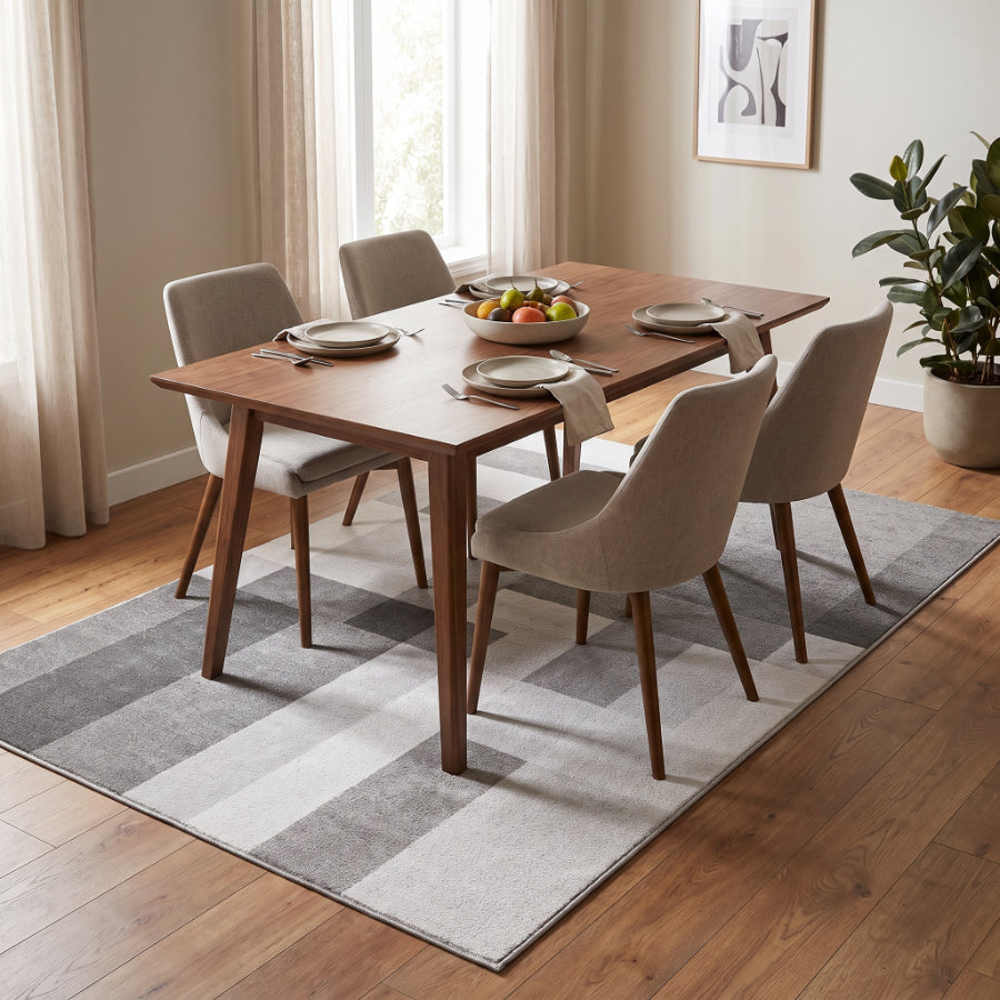 Asella Geo Gray Printed Rug