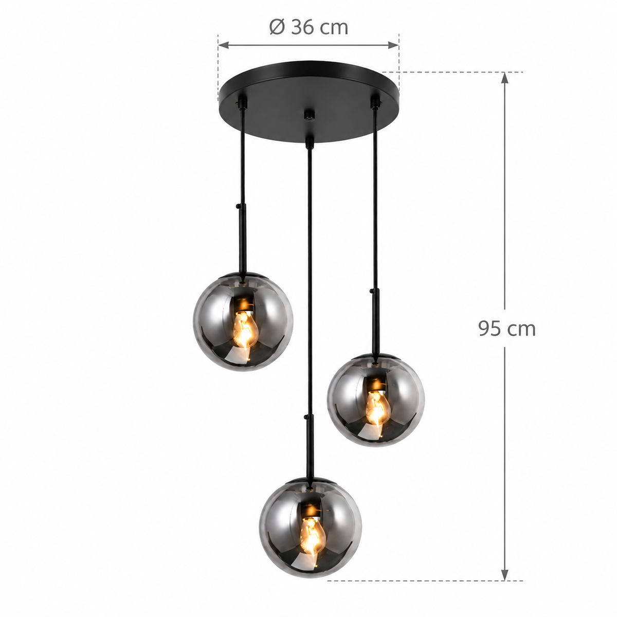 Giora Black Modern Light Fixtures - 3 Shades