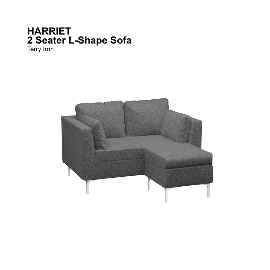 MORE HARRIET OPTIONS Harriet L-shape 2 Seat Sofa Harriet L-shape 2 Seat Sofa Lux Terry Iron Mandaue Foam