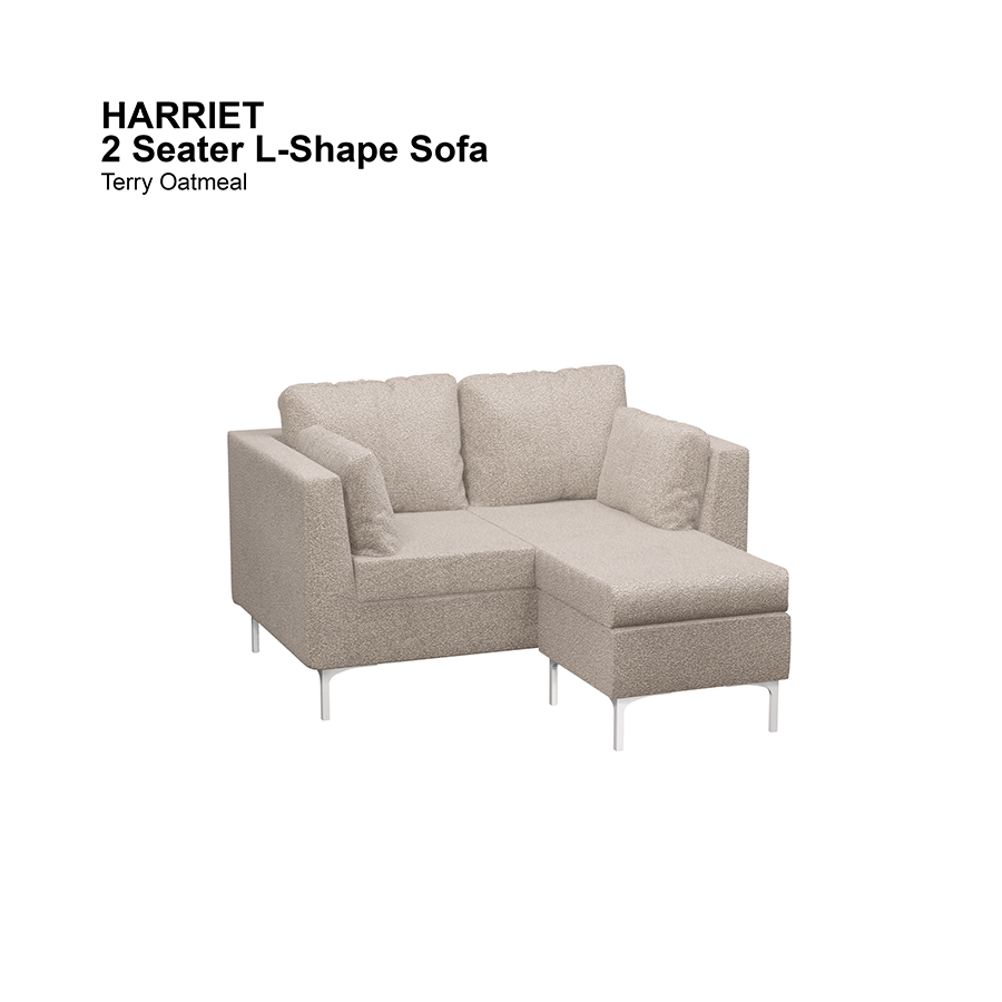 MORE HARRIET OPTIONS Harriet L-shape 2 Seat Sofa Harriet L-shape 2 Seat Sofa Lux Terry Oatmeal Mandaue Foam