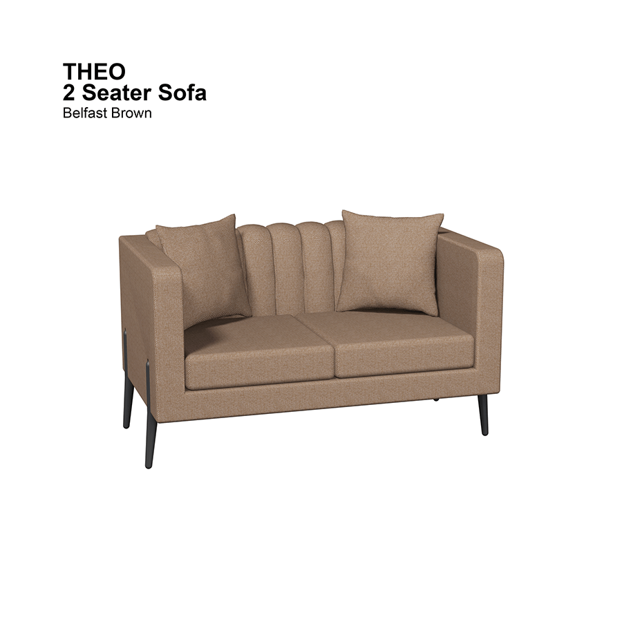 MORE THEO OPTIONS Theo 2 Seater Sofa Theo 2 Seater Sofa Fabric Belfast Brown Mandaue Foam