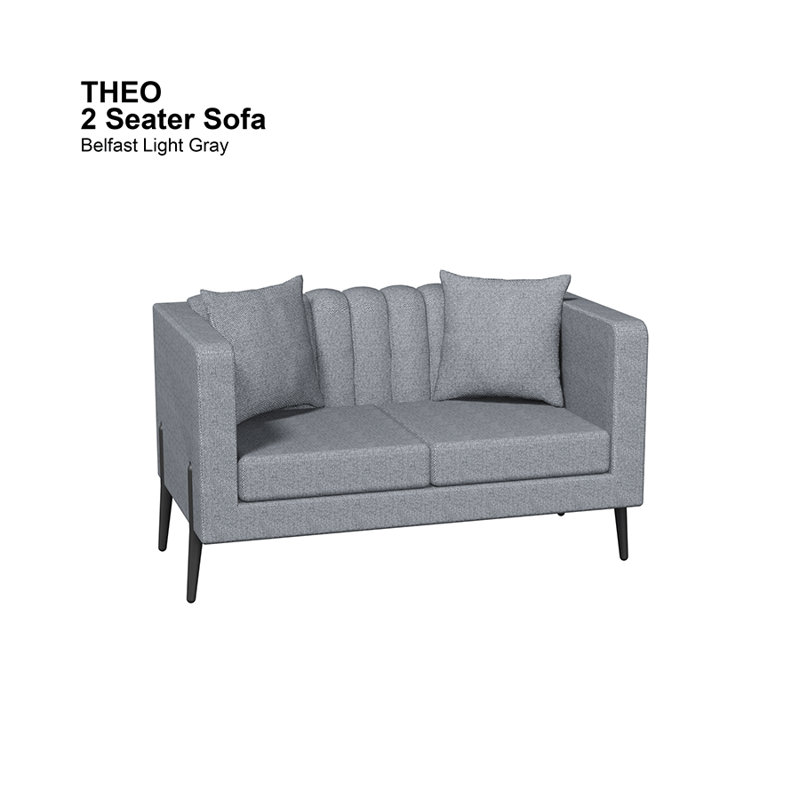 MORE THEO OPTIONS Theo 2 Seater Sofa Theo 2 Seater Sofa Fabric Belfast Light Gray Mandaue Foam