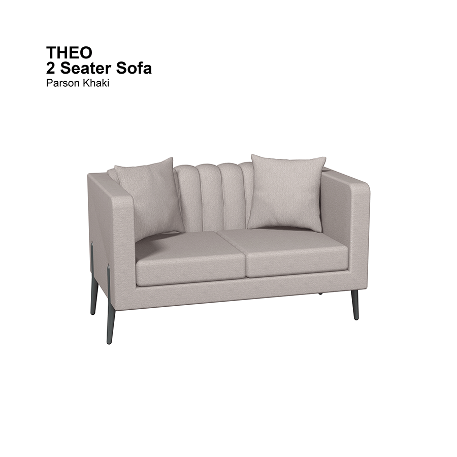 MORE THEO OPTIONS Theo 2 Seater Sofa Theo 2 Seater Sofa Fabric Parson Khaki Mandaue Foam