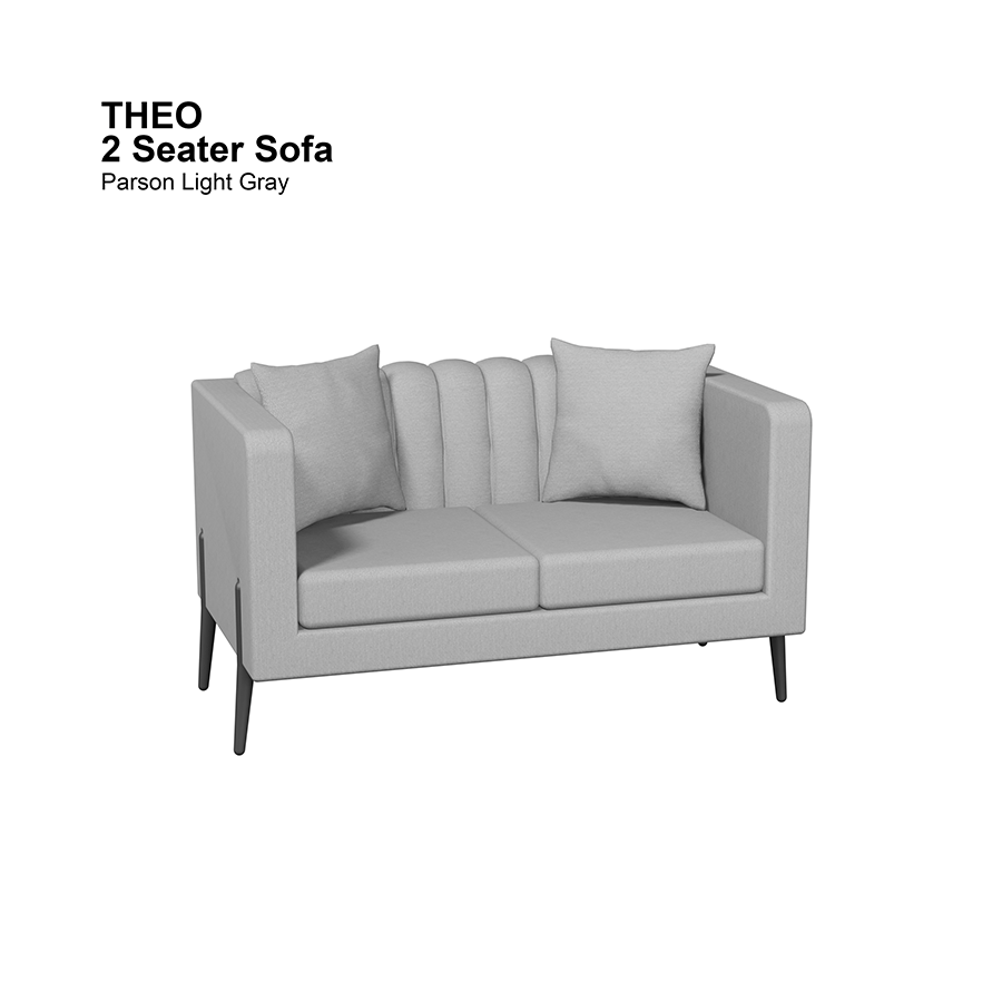 MORE THEO OPTIONS Theo 2 Seater Sofa Theo 2 Seater Sofa Fabric Parson Light Gray Mandaue Foam