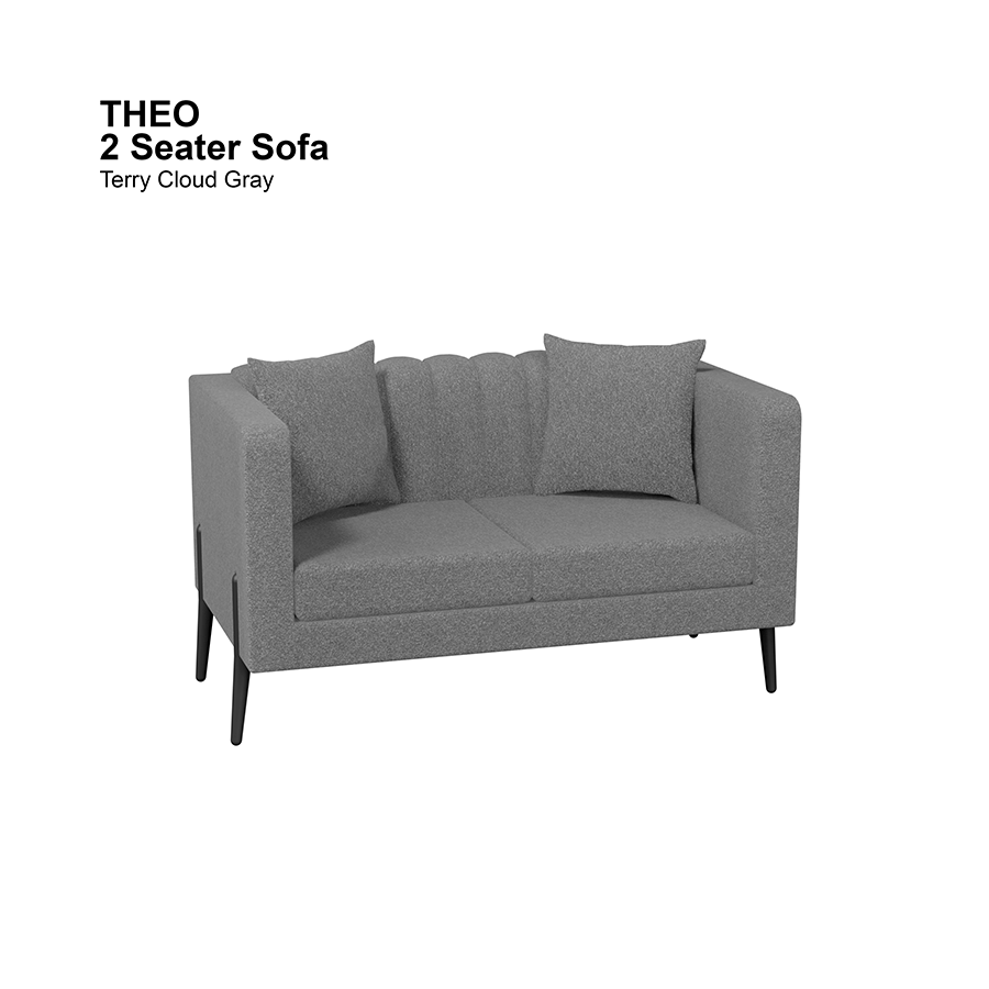 MORE THEO OPTIONS Theo 2 Seater Sofa Theo 2 Seater Sofa Lux Terry Cloudy Gray Mandaue Foam