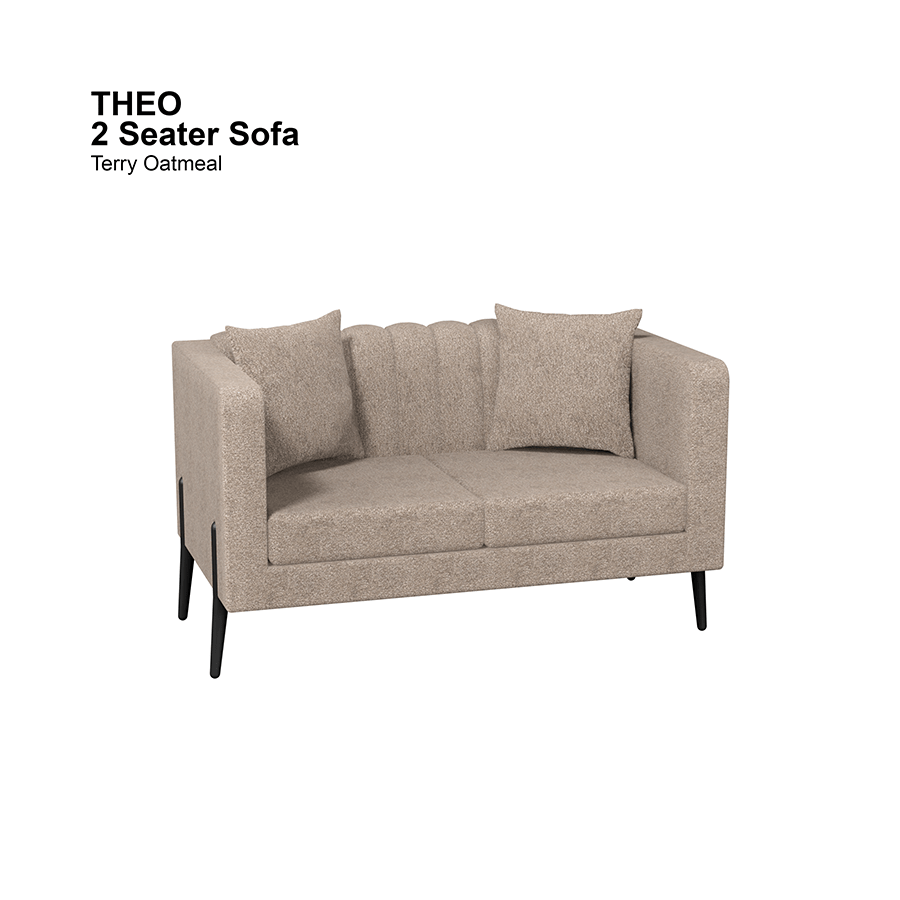 MORE THEO OPTIONS Theo 2 Seater Sofa Theo 2 Seater Sofa Lux Terry Oatmeal Mandaue Foam
