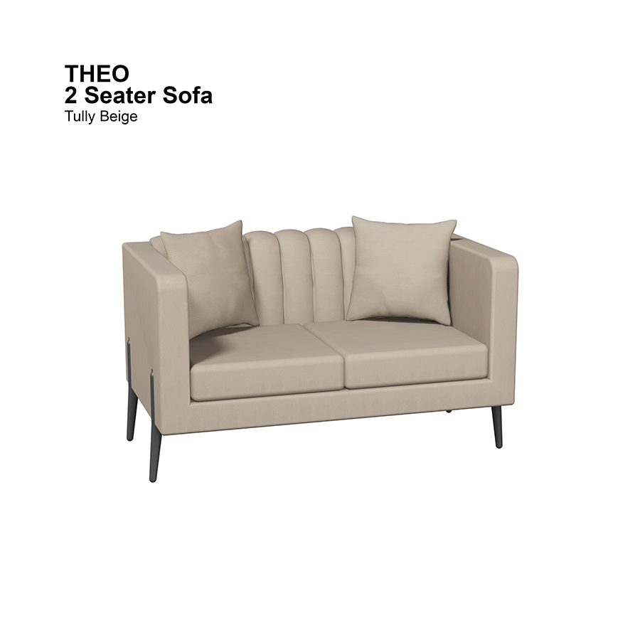 MORE THEO OPTIONS Theo 2 Seater Sofa Theo 2 Seater Sofa Leatherette Tully Beige Mandaue Foam