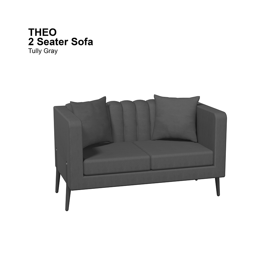 MORE THEO OPTIONS Theo 2 Seater Sofa Theo 2 Seater Sofa Leatherette Tully Gray Mandaue Foam