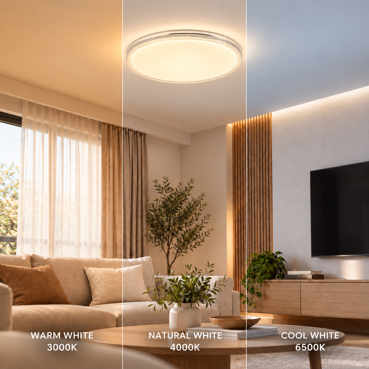 Gaelle Tri-Color Flushmount Light -39cm