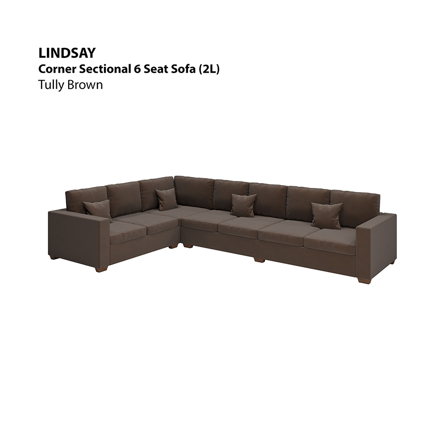 MORE LINDSAY OPTIONS Lindsay Sectional 6 Seat (2L) Sofa Lindsay Sectional 6 Seat (2L) Sofa Leatherette Tully Brown Mandaue Foam