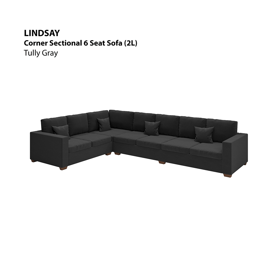 MORE LINDSAY OPTIONS Lindsay Sectional 6 Seat (2L) Sofa Lindsay Sectional 6 Seat (2L) Sofa Leatherette Tully Gray Mandaue Foam