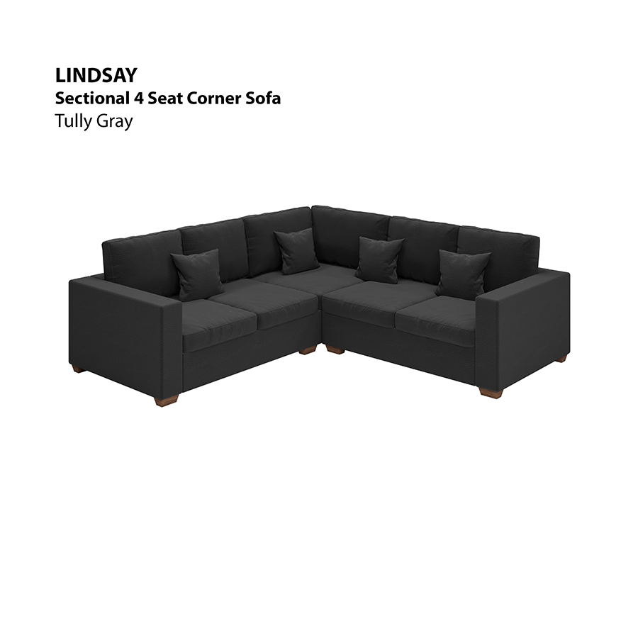 MORE LINDSAY OPTIONS Lindsay Sectional 4 Seat Corner Sofa Lindsay Sectional 4 Seat Corner Sofa Leatherette Tully Gray Mandaue Foam