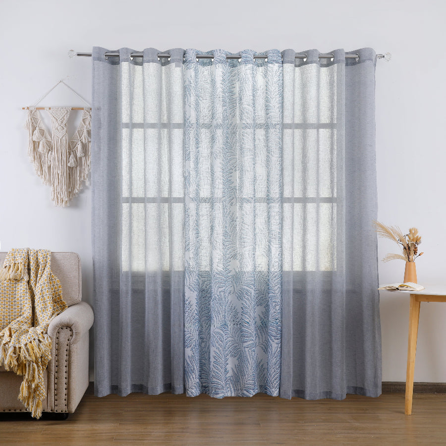 Bodil Plain & Print Set Of 3 Curtains