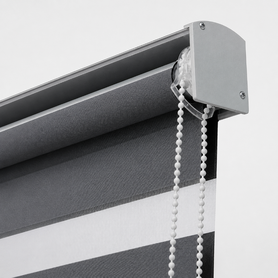 Dark Grey Zebra Blackout Blinds