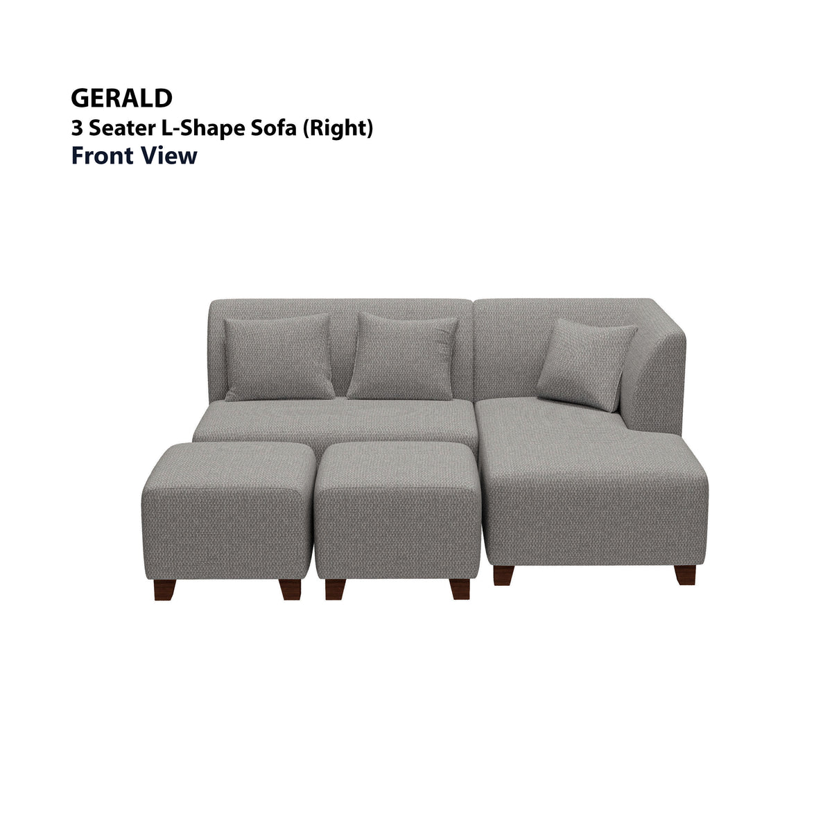 Gerald 3 Seater L-Shape with Ottoman (Right) Sofa