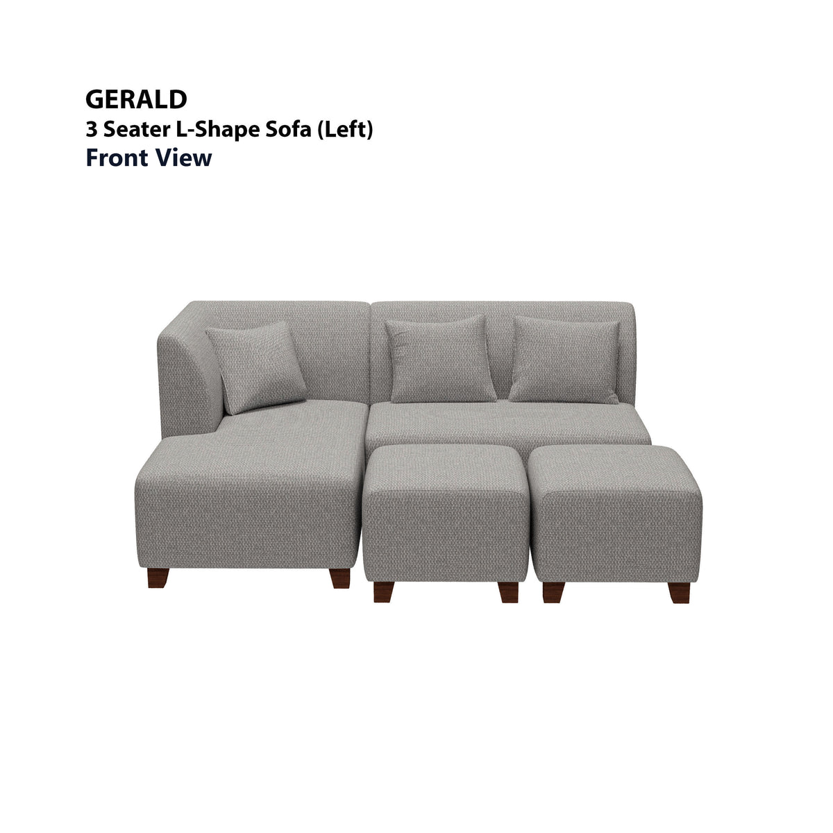 Gerald 3 Seater L-Shape with Ottoman (Left) Sofa