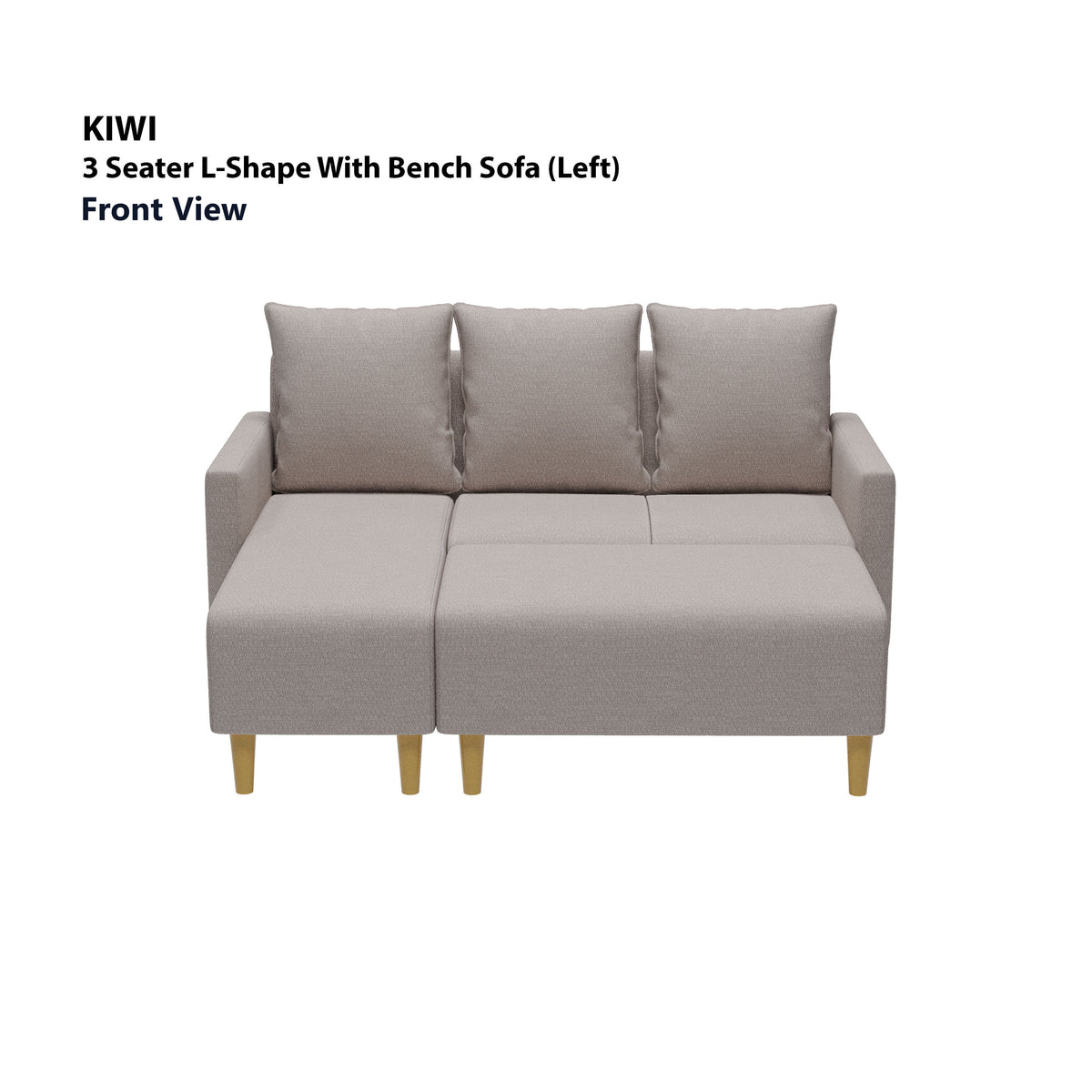 Kiwi 3 Seater L-Shape (Left Facing) with Bench