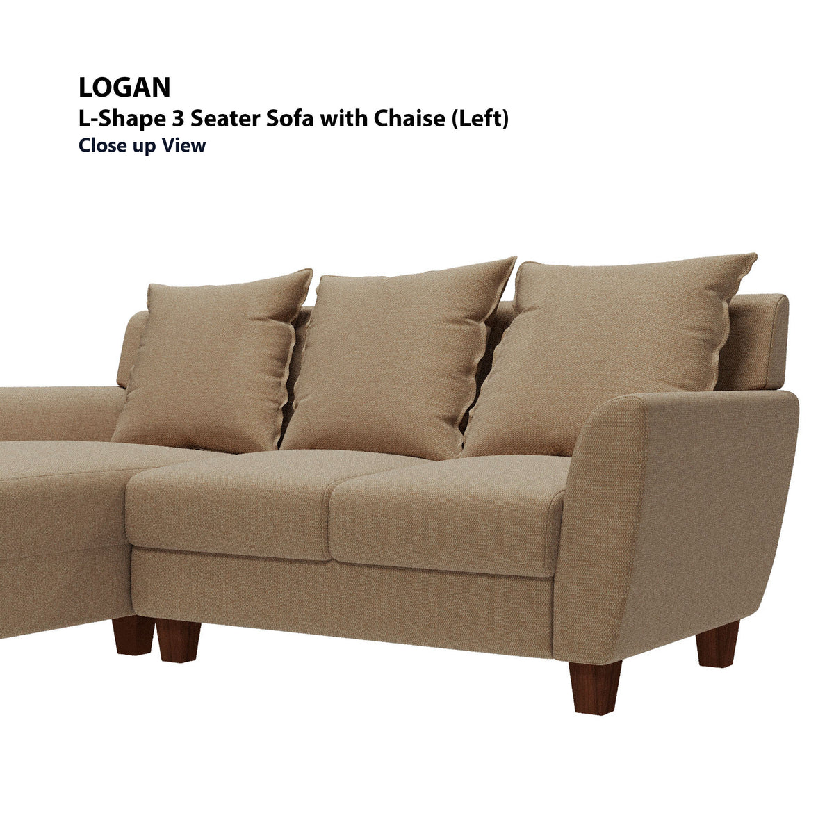 Logan L-shape 3 Seat with Chaise (Left Facing) Sofa