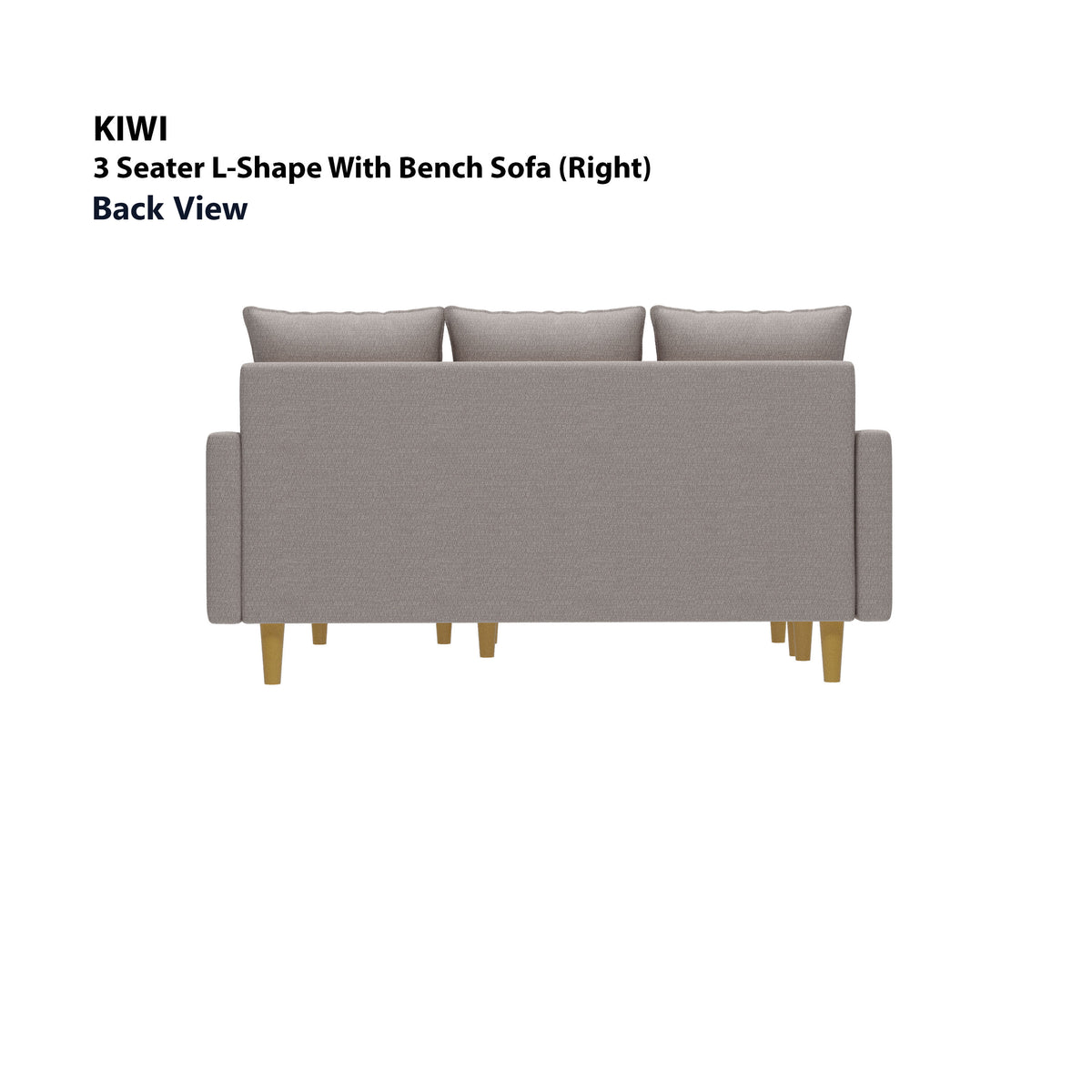 Kiwi 3 Seater L-Shape (Right Facing) with Bench