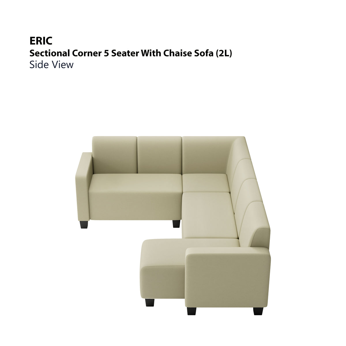 Eric Corner Sectional 5 Seat with Chaise (2L) Sofa