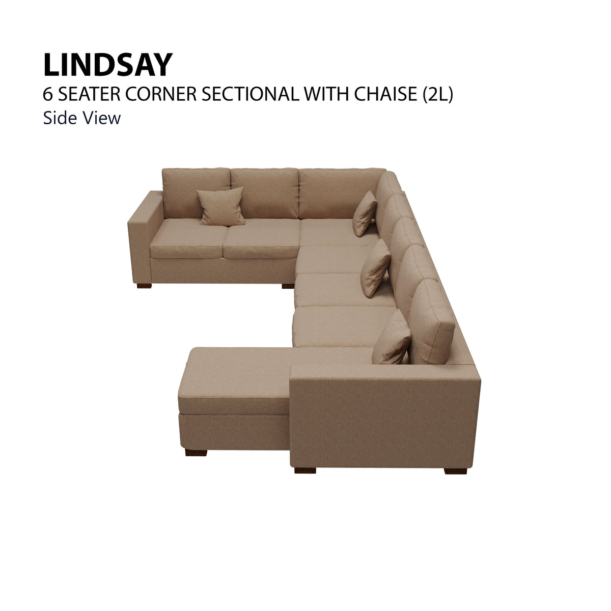 Lindsay Corner Sectional 6 Seat with Chaise (2L) Sofa