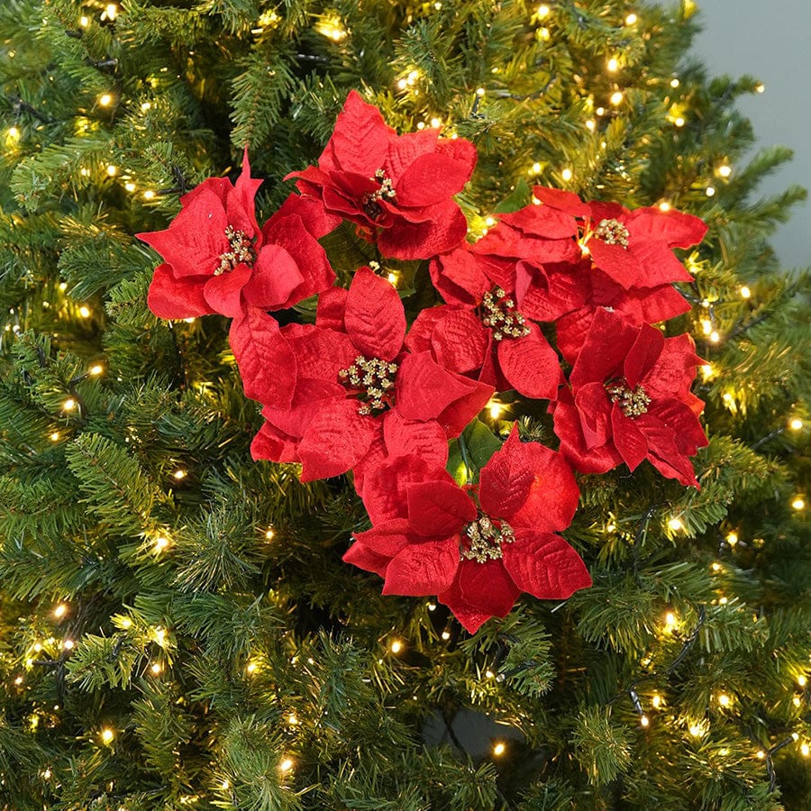 7 Heads Poinsettia Bunch