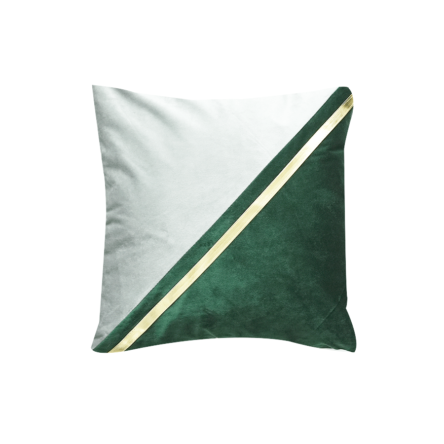 Adeline Green/Gray Stamp ThrowPillowcase